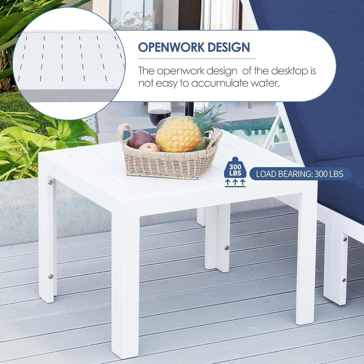 NICESOUL 11 Piece Oversized Luxury Aluminum Outdoor Sectional Sofa with Lounge, Weather Resistant Modular Patio Furniture Set, 500 lbs Heavy Duty Conversation Couch for Poolside Garden, Navy Blue NICESOUL