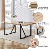 MUUOKY 9 Piece Dining Table Set,Modern 71'' Rectangle Wood Kitchen Table and Fabric Dining Chairs Set of 8,Dining Table Set for 8,Ideal for Kitchen Dining Room MUUOKY