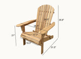 BTEXPERT Outdoor Wooden Folding Adirondack Chair Assembled Backrest, for Patio Lounge Lawn Garden Backyard Deck Fire Pit Pool Beach 350lb Weight Capacity BTEXPERT