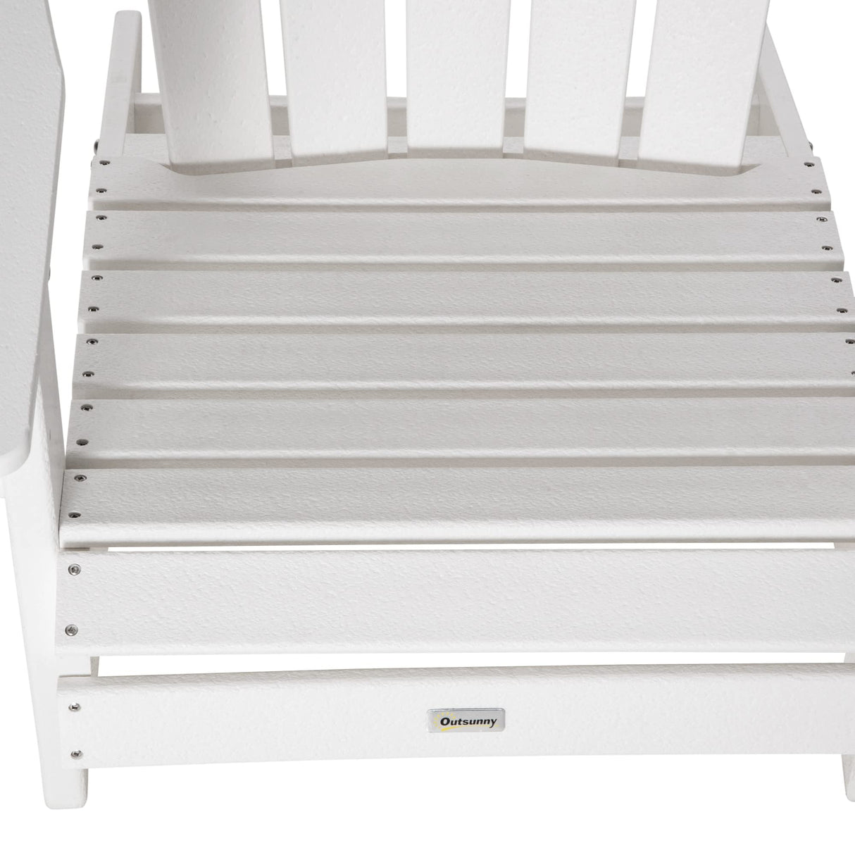 Outsunny Adirondack Chair with Cup Holder, All Weather Patio Chair HDPE Lounger, Fire Pit Seating High Back and Wide Seat for Outdoor, Backyard, Garden, Deck, Lawn, White Outsunny