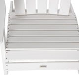 Outsunny Adirondack Chair with Cup Holder, All Weather Patio Chair HDPE Lounger, Fire Pit Seating High Back and Wide Seat for Outdoor, Backyard, Garden, Deck, Lawn, White Outsunny