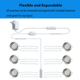 Under Cabinet Lighting Dimmable LED Puck Lights,Recessed Mount,12V Low Volt,60mm Cutout Haolgen Bulb Replace,Small Puck Light Plug in for Curio,Book Case,Display Shelf,6000k Cold White,6pcs LAMPAOUS