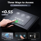 Yoqimi Smart Biometric Gun Safe for Handgun, Fingerprint Clock Safe with 3-in-1 Wireless Charging, Silent Drawer, LCD Alarm Clock & Quick Access Bedside Gun Safe Yorqimi