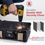 Honeywell Safes & Door Locks LHLP1103G 30 Minute Fire Safe Waterproof Safe Box Chest with Carry Handle, Medium, 1103, Black, 7.3 litre Honeywell Safes & Door Locks