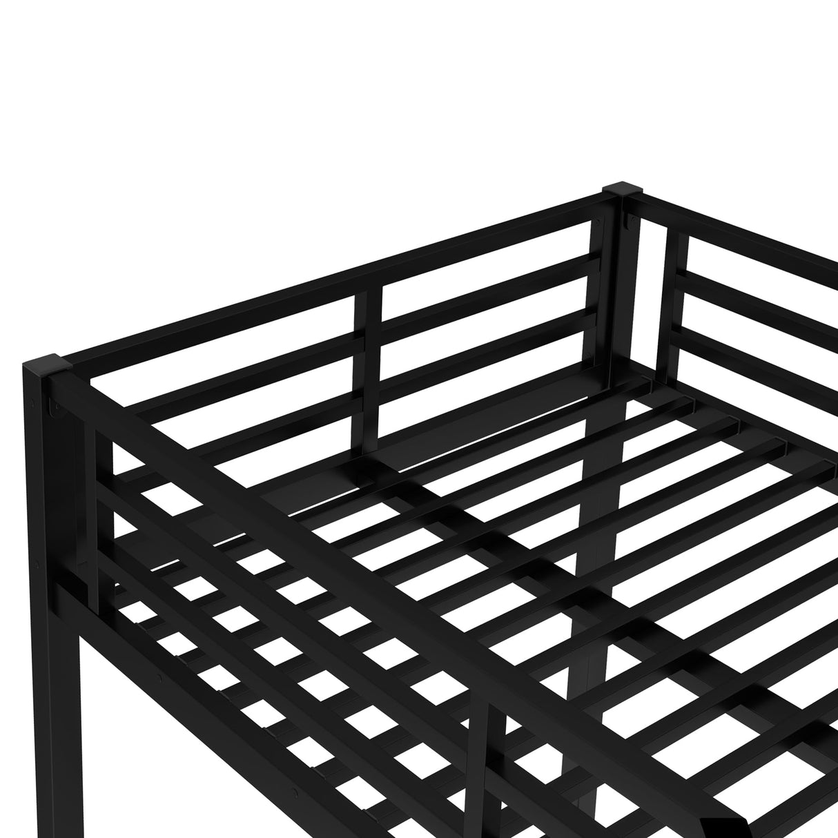 Bellemave Twin XL Over Twin XL Bunk Bed with Headboard and Build in Ladder, Heavy Duty Metal Bunk Beds with Full Length Guardrail, Convertible Bunk Bed for Adults, Teens, Black Bellemave