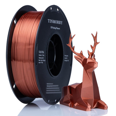 PLA Filament 1.75mm, TINMORRY 3D Printer Filament, 1kg (2.2lbs), Compatible with Bambu FDM 3D Printer, Silk Copper