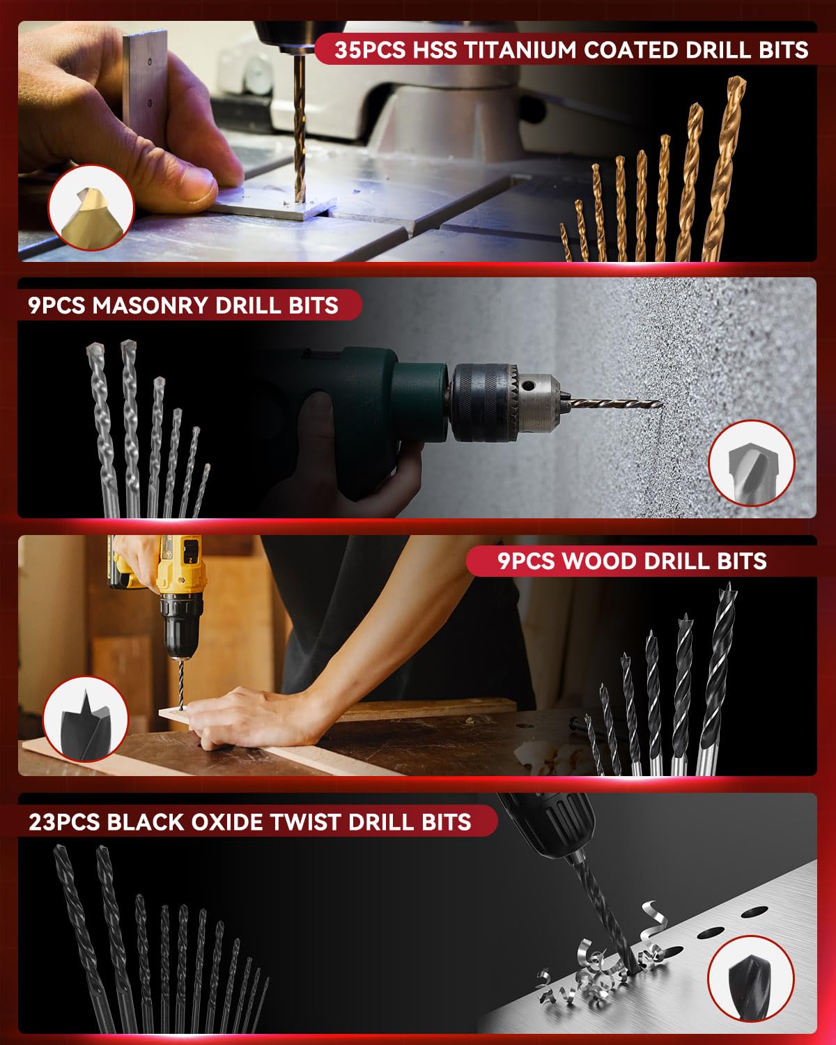 KingTool 400 Pcs Drill Bit Set - Drill Bits Screwdriver Bit Set Case with Drawer, Bit Set Designed for Various Drilling & Screw Driving Tasks for Metal, Wood, Masonry, Perfect for DIY Projects KingTool