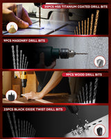 KingTool 400 Pcs Drill Bit Set - Drill Bits Screwdriver Bit Set Case with Drawer, Bit Set Designed for Various Drilling & Screw Driving Tasks for Metal, Wood, Masonry, Perfect for DIY Projects KingTool