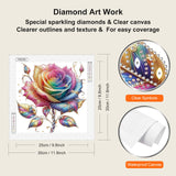 WSLWXSHM 5D Special Shape Diamond Art Kits for Beginners, Rose Flower Diamond Painting Kits for Adults, Crystal Rhinestones Diamond Painting for Home Wall Decoration Gift 12×12inch/30×30cm WSLWXSHM
