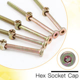 Coufce 10Pcs M6 x 100mm Bunk Bed Bolts,Hex Drive Socket Cap Furniture Bolts Barrel Nuts Set for Headboard, Bed Frame,Furniture (Zinc Plated) Coufce