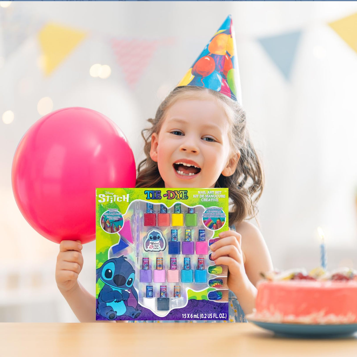 Townley Girl Disney Stitch 15 Piece Water-Based Nail Art Activity Makeup Set, Includes Nail Polish, Nail Brush and Nail Files, For Parties, Sleepovers and Makeovers, Ages 6 Townley Girl