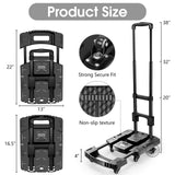 Voipvvii Folding Hand Truck, Portable Heavy Duty Dolly, 6 Wheels Collapsible Luggage Cart with 2 Elastic Ropes - Compact Trolley for Easy Moving - Ideal Hand Cart for Travel and More Voipvvii