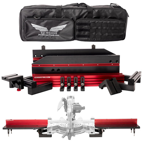 Red House Tools EZ-Wings Basic 4ft Portable Miter Saw Station | Patented Modular Design | for Use with Any Portable Miter Saw Stand or Chop Saw Stand RED HOUSE TOOLS