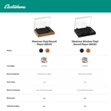 Electrohome Montrose Vinyl Record Player 2-Speed Belt-Drive Turntable, with Audio-Technica Stylus, Speed Control Motor, Built-in Preamp, Wood Plinth, Anti-resonant Platter, Auto-Stop (RR35) Electrohome