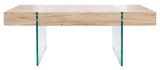 SAFAVIEH Home Collection – Jacob Natural Rectangular Floating Coffee Table with Glass Legs, Modern Architectural Design (COF7001C) SAFAVIEH