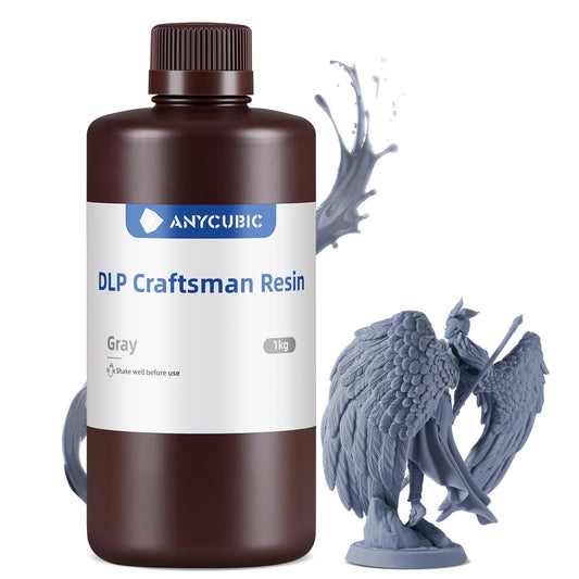 ANYCUBIC 3D Printer Resin, 365-405nm DLP UV-Curing Resin for Photon Ultra/Photon D2, High Precision and Fast Curing Craftsman Resin for DLP LCD SLA 3D Printing, 8K Capable (Grey, 1000g)