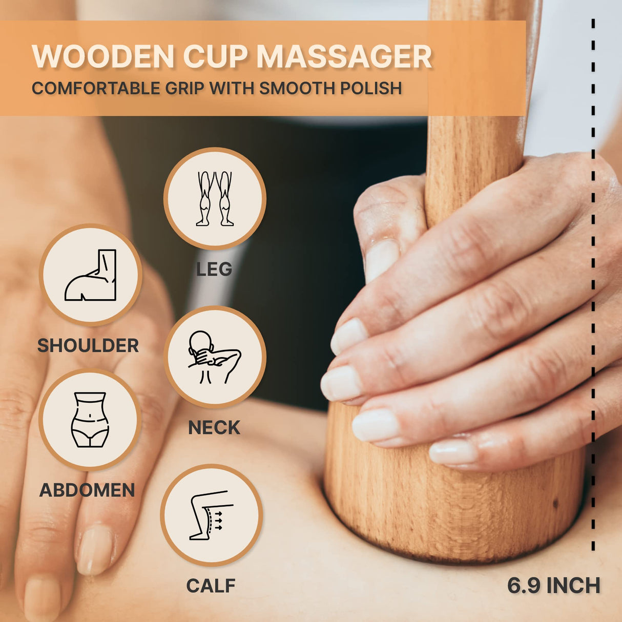 Nuddspa Wood Therapy Massage Tools 6-in-1, Lymphatic Drainage Massager, Maderoterapia Kit - Anti Cellulite Complete Body Sculpting Tools for Total Relaxation & Relief - Massager Tool for Anti Aging Nuddspa