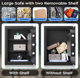 AEGIS Biometric Gun Safe with Silent Mode, 3.7 Cubic Feet Large Quick Access Security Safe with Fingerprint Scanner Money Safe Lock Box for Home Office Hotel AEGIS