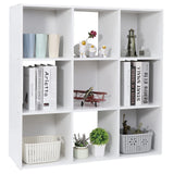 ZenStyle 9 Cube Storage Shelf Organizer, Wooden Bookshelf System Display Cube Shelves Compartments, Customizable W/ 5 Removable Back Panels (White) ZenStyle