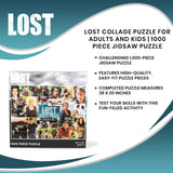 Lost TV Show Collage Puzzle for Adults and Kids | 1000 Piece Jigsaw Puzzle Toy | Challenging Interactive Brain Teaser for Family Game Night | 28 x 20 Inches Toynk