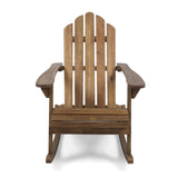 Christopher Knight Home Cara Outdoor Adirondack Acacia Wood Rocking Chair, Dark Brown Finish Christopher Knight Home