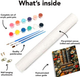 Book Paint by Numbers Kit for Adults Beginner, Flower Adult's Paint by Number Kits On Canvas, DIY Oil Painting Kits for Gift Home Wall Decor 16x20 Inch Clendo