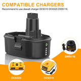 ANTRobut 6500mAh Lithium Battery Replacement for Dewalt 18V XRP Battery DC9096 DC9098 DC9099 DW9096 DW9098 DW9099 ANTRobut