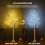 ZHOUDUIDUI Lighted Birch Tree, 6ft 96LED Birch Tree Lights,Artificial Twig Tree Light 9Modes Timer for Indoor Outdoor Christmas Halloween Easter Tree Home Party Wedding Decor,Warm & Cool White ZHOUDUIDUI