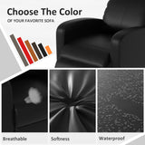 Massage Recliner Chair, Single Sofa Chair with Remote Control, Chair Recliner, Lazy Boy Recliner Chair, Living Room Recliners with Pu Leather Padded Seat Backrest, Recliner Chairs for Adults, Black MKDLUFEI