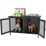 GDLF Double Dog Crate with Divider for 2 Small Dogs or 1 Dog, Furniture Style Kennel Indoor Cage with Removable Panel (Int.dims:36.2”Wx24.5”Dx21”H), Black GDLF