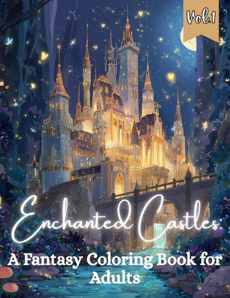Enchanted Castles: A Fantasy Coloring Book for Adults: Magical Fortress Scenes, Magestic Kingdoms, and Dreamy Castle Worlds for Stress Relief and Creative Relaxation. Majosta