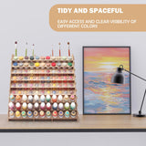 ARFETIGO Extra Large Wooden 9-Tiers 99 Bottles' Capacity Wooden Paint Organizer & Paint Brush Rack for Acrylic OIL Craft Hobby Mini Model Painting Organizer for Artists (Vertical) ARFETIGO