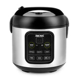 Aroma Housewares ARC-994SB Rice & Grain Cooker Slow Cook, Steam, Oatmeal, Risotto, 8-cup cooked/4-cup uncooked/2Qt, Stainless Steel AROMA