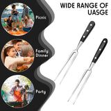 Patelai 2 Pieces Carving Forks 12 Inch Stainless Steel Meat Fork Cooking Fork with Wood Handle Grill Fork Serving Fork for Xmas Kitchen Roast BBQ Fork Carving Set Patelai