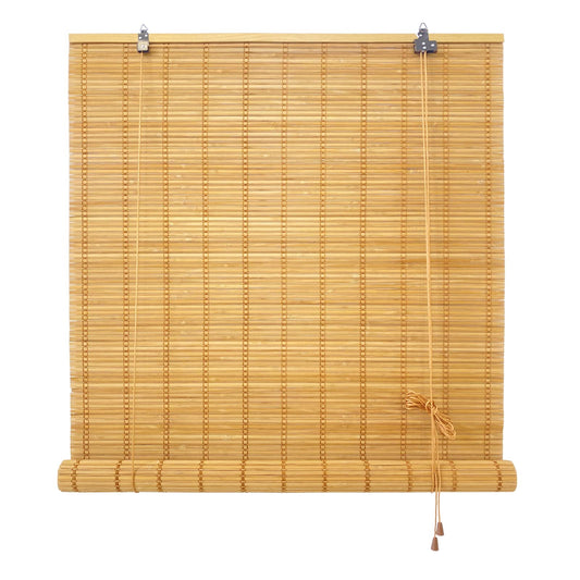 YFZBAMOO Bamboo Blinds, 27" W x 64" H Roman Window Shades for Home Office Hotel, Roll Up Light Filtering Shades, Roller Sun Shade