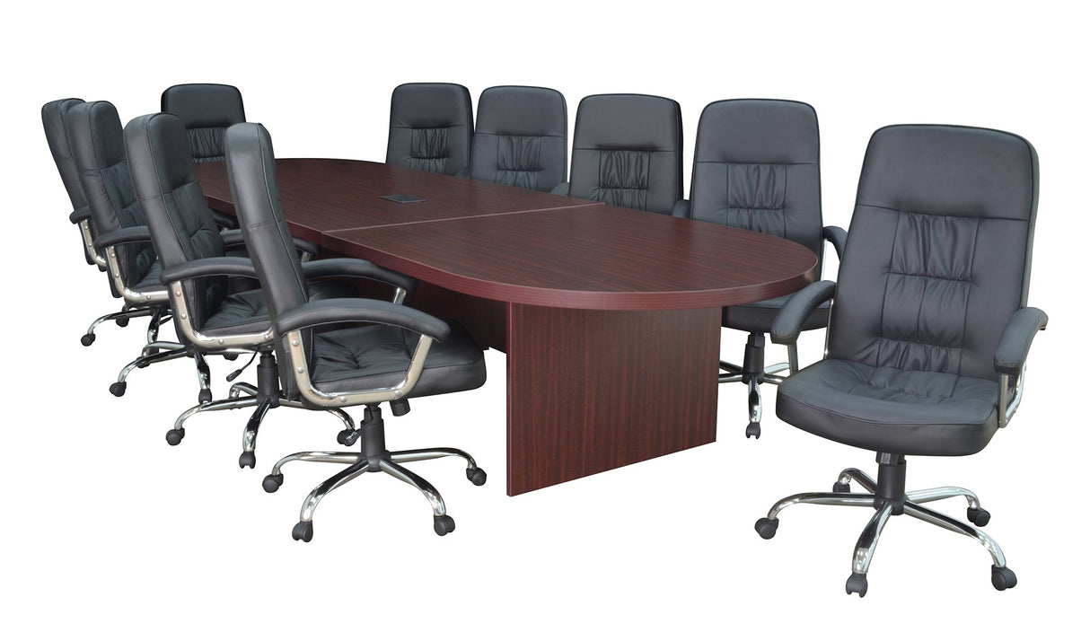 Regency with with Power Data Grommet Legacy Modular Racetrack Conference Table, 168-inch, Mahogany Regency