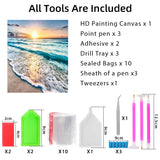 DKHDBD Diamond Painting Kits for Adults, 12x16 Inch DIY Paint by Numbers for Adults Beginner, DIY Full Drill Diamond Dots Paintings Picture Arts Craft for Home Wall Art Decor (Seaside) DKHDBD