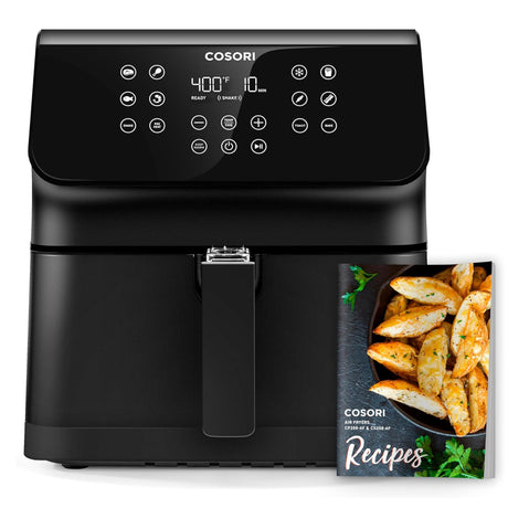 COSORI 12-in-1 Air Fryer 5.8QT, Toast, Bake, Nutrition Facts for 100+ In-App Recipes, AdaptIQ Tech Fast Cook, for Main & Side Dishes, Snacks, Leftovers, Detachable Square Basket, Dishwasher Safe COSORI