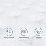 Coolvie 14 Inch Queen Mattress, Medium Firm Memory Foam Queen Size Mattresses in a Box, Hybrid CertiPUR-US Certified Foam Pocket Springs for Motion Isolation & Pressure Relieving, 100-Night Trial Coolvie