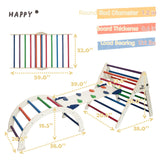 FOOWIN Pikler Triangle Set Climber 8 in 1，Toddler Climbing Toys with Ramp & Arch & Mat Montessori Climbing Set，Wooden Climbing Toys with Ramp for Kids FOOWIN