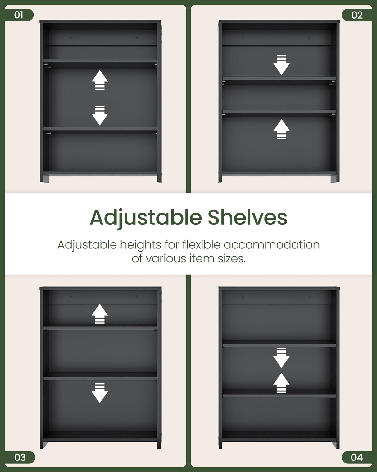 CHOEZON Bathroom Medicine Cabinet, Wall-Mounted Bathroom Vanity with Mirror, Bathroom Medicine Cabinet with Storage Function, Hanging Storage Cabinet, Adjustable Shelves, Black CHOEZON