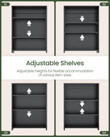 CHOEZON Bathroom Medicine Cabinet, Wall-Mounted Bathroom Vanity with Mirror, Bathroom Medicine Cabinet with Storage Function, Hanging Storage Cabinet, Adjustable Shelves, Black CHOEZON