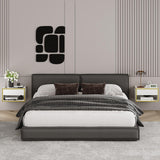 4ever2buy Floating Nightstand Set of 2, Modern Wall Mounted Nightstand with Open Shelf and Fluted Drawer, White and Gold Night Stand for Bedroom, White 4ever2buy