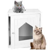 Epetlover Cat Litter Box Enclosure Furniture Hidden for Indoor Cats Decorative Wooden Pet House Kitty Washroom with Vent Holes, White Epetlover