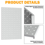 Pegboard Smith Metal Pegboard Panels, 16" x 12" Heavy-Duty Wall Peg Boards for Garage Tool Storage, Pegboard Organizer System (Pack of 3, Gray) Pegboard Smith