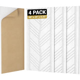 TONOR 4 PCS Acoustic Panels, 48″ x 24″ x 0.35″ Leaf Pattern Soundproof Wall Panels, Full Self-Adhesive, Sound Absorbing Panels for Noise and Echo Reduction, Acoustic Treatment for Studio, Home, White TONOR