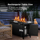 Ciays 42-Inch Propane Fire Pit – 60,000 BTU Steel Gas Fire Pit Table for Outside, Steel Lid & Lava Rock, 2 in 1 Fire Table, Adds Warmth to Gatherings & Parties on Patio, Deck, Garden & Backyard, Black Ciays