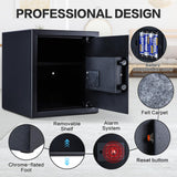 Safe Box, 1.7 Cubic Feet Home Safe, Electronic Digital Keypad, Alarm System, W/Fireproof Bag, Removable Shelf, Money Box for Money Documents, Home Use,13.78"D x 12.99"W x 16.54"H Locksworth