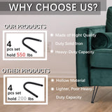 Thanaddo 8" Hairpin Furniture Legs 4PCS, Heavy Duty Solid Steel 2 Rod Furniture Legs with 2 Sizes Screws and 4pcs Floor Protectors for Nightstand, Cabinet, Bench Chair, Coffee Table, Desk, etc, Black Thanaddo