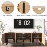 AUXSOUL 70 Inch Mid Century Modern TV Stand for 75 Inch TV, Wood TV Stand with Storage, Entertainment Center for Living Room Bedroom, TV Media Console, Oak AUXSOUL